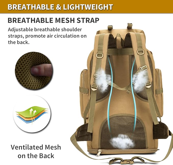 Hiking Daypack for Men Large Army Rucksack molle bag Military Tactical Backpack for Outdoor Traveling Camping