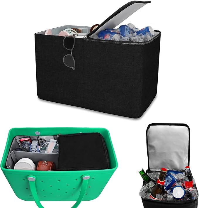 Cooler Organizer for Bogg Bag Accessories for Bogg Bags X Large Original Polyester Ice Chest with Divider Tray Portable Floating Cooler Leak-Proof with Zipper