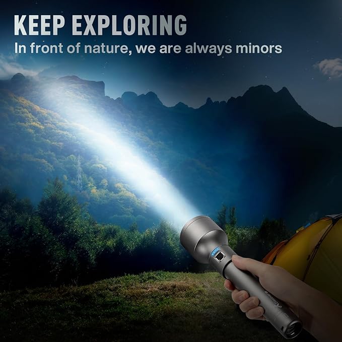 MIAOKE 250,000 Flashlights High Lumens, IPX7 & Zoomable XHP-90 Led Super Bright Rechargeable Flashlight with 3 Lighting Modes for Home, Hunting, Camping, Emergencies-Best Gift for Man-DiscoverPro