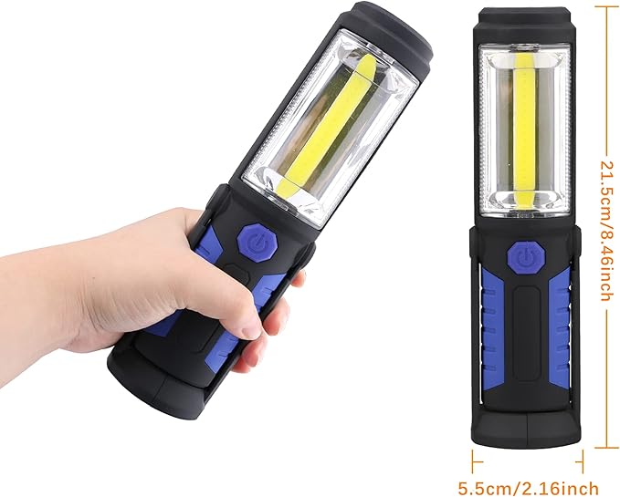 LED Magnetic Worklight,Portable Battery Powered Inspection Lamp Trouble Light for Mechanic Tool,Camping,Grill,Emergency(Blue,Batteries NOT Included)