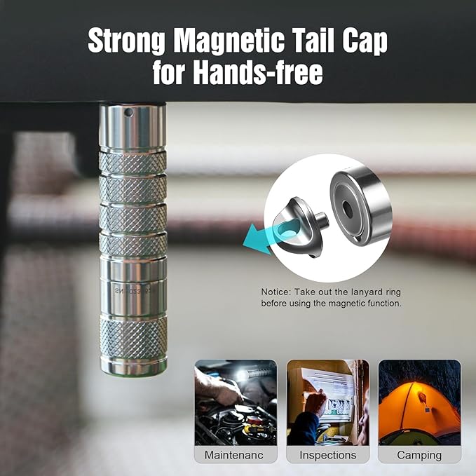 LUMINTOP AA Flashlight - 760 Lumens, Silver Fox 5 Modes, Strong Magnetic Tailcap, Perfect for Outdoor Adventure, Camping, Hiking, Emergencies, and Everyday Carry with AA Type-C Rechargeable Battery