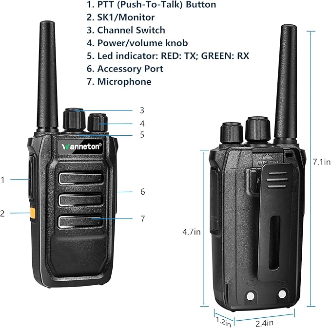 F1 GMRS walkie talkies for Adults Long Range,One-Key decoding Copy Frequency, Compatible with Most Portable Handle Two Way radios,16 CH, 205 Privacy Codes, VOX, Scan, programmable(2 Pack)