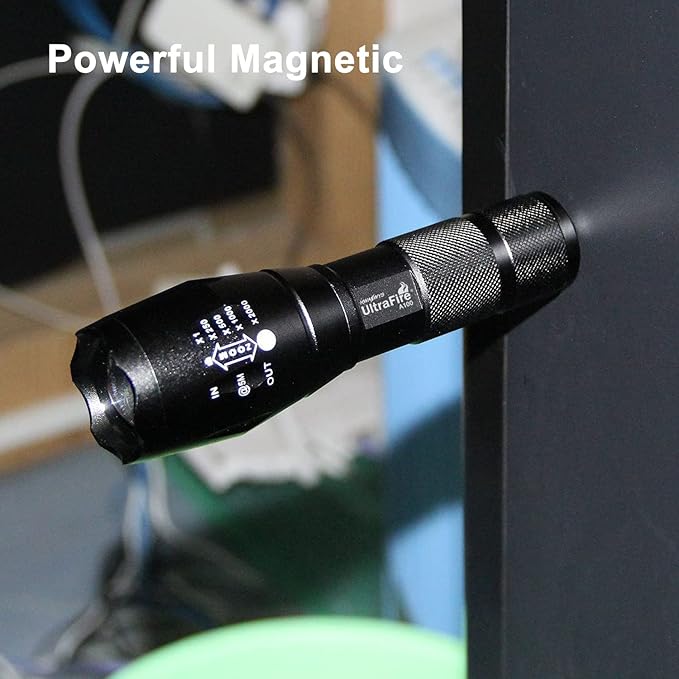 ULTRAFIRE A100 Tactical LED Flashlight Mini,800 Lumen Hunting Handheld Flashlight Focusable 3 Colors Exchange Glass Lens (Generate RED or Green Light)