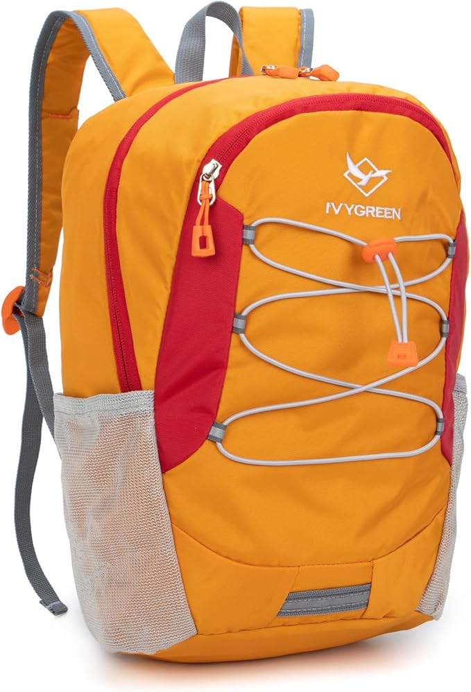 Little Kids Hiking Backpack for Boys or Girls, Small Daypack for Camping or Travel (Orange)