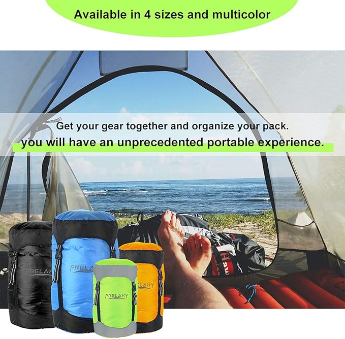 Frelaxy Compression Sack, 40% More Storage! 11L/18L/30L/45L/52L Compression Stuff Sack, Water-Resistant & Ultralight Sleeping Bag Stuff Sack - Space Saving Gear for Camping, Hiking