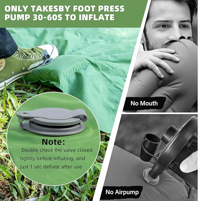 Camping Sleeping Pad, Ultralight Camping Mat with Pillow Built-in Foot Pump Inflatable Sleeping pad for Backpacking,Hiking,Traveling Tent