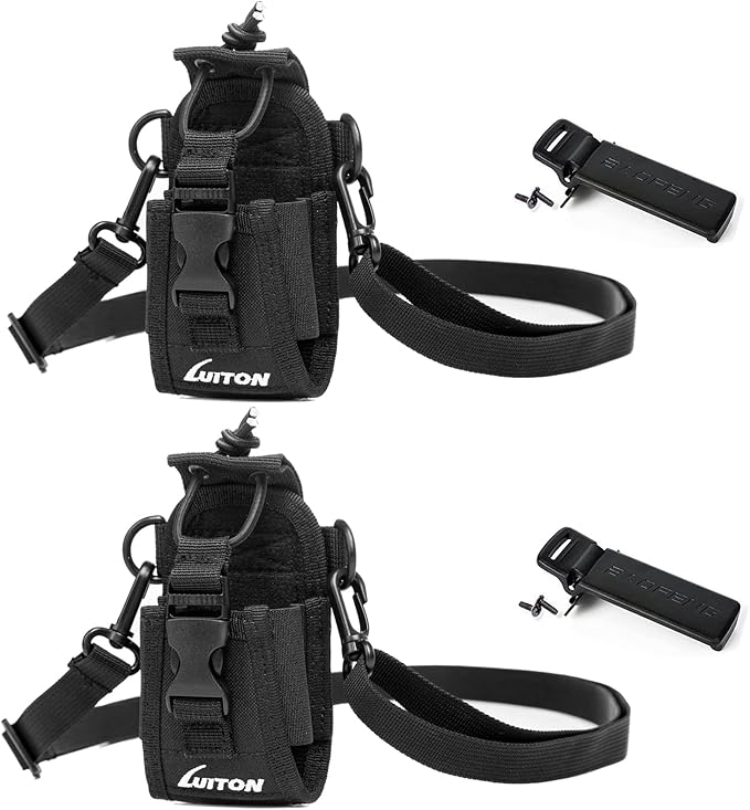 LUITON Radio Holder Walkie Talkie Pouch Molle Radio Pouch BaoFeng Radio Holster Strap Radio Case for Duty Belt Compatible with BaoFeng UV5R 888S F8HP Kenwood Icom HYT Arcshell Retevis H777 (2 Pack)