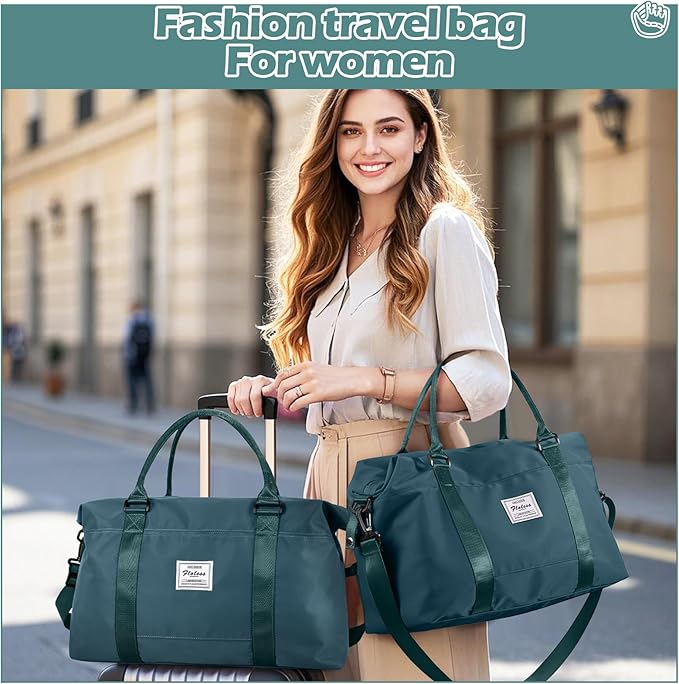 Small Gym Duffle Bag for Women, Mini Cute Weekender Handbag Carry on Travel Bag for Airplane, Water Resistant Sports Yoga Tote Bag with Dry Wet Separated Pocket