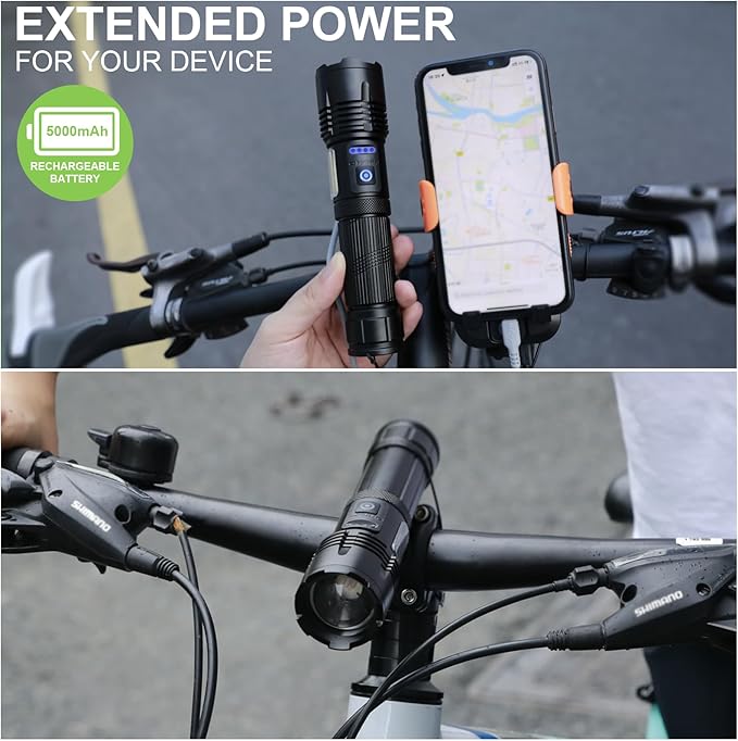 Rechargeable Flashlights High Lumens, 990,000 Lumens Bright Led Flashlight with 7 Modes, Powerful Flash Light for Home Camping Hiking Outdoor