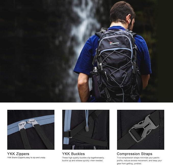 MOUNTAINTOP 40L Hiking Backpack Travel Daypack with Rain Cover for Outdoor Backpacking, Camping