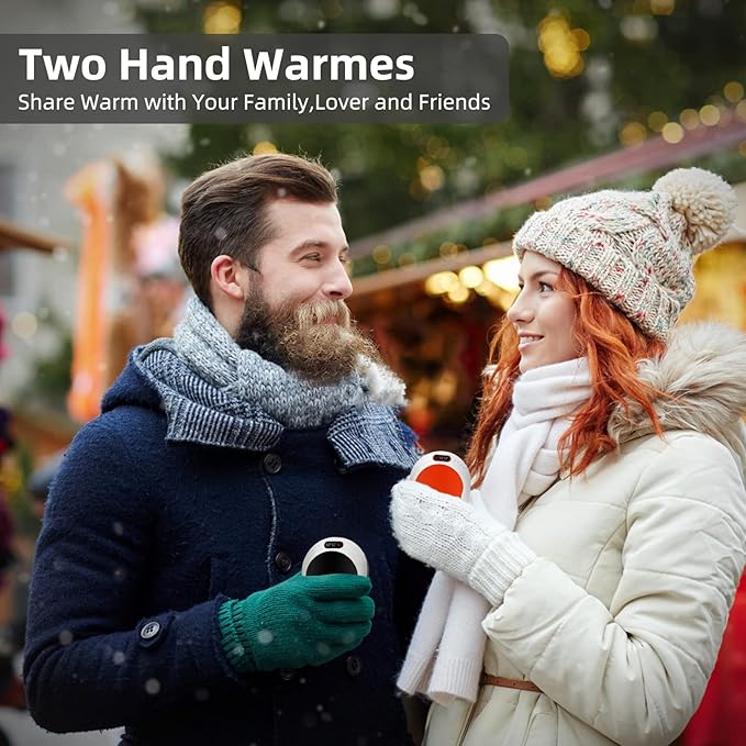 Hand Warmers Rechargeable,10000mAh Rechargeable hand Warmer, 12Hrs Long Heating Electric Hand Warmer, Electric Portable Pocket Heater, Heat Therapy Great for Raynauds, Hunting, Golf, Camping