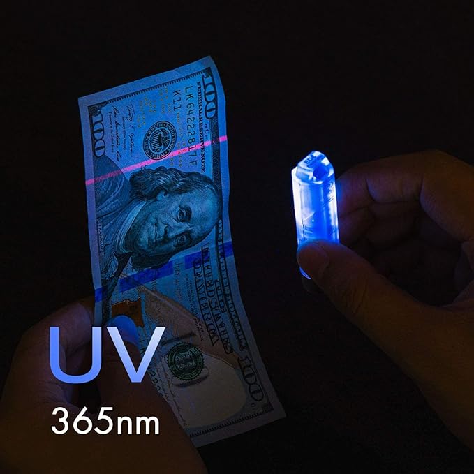 RovyVon 4th USB-C Aurora A8 EDC Flashlight, 6500K LED Max 650 Lumen, Momentary On Keychain Light with Magnetic Clip/Base, Lock Mode, for Checking Outdoor(365nm/Red/White)