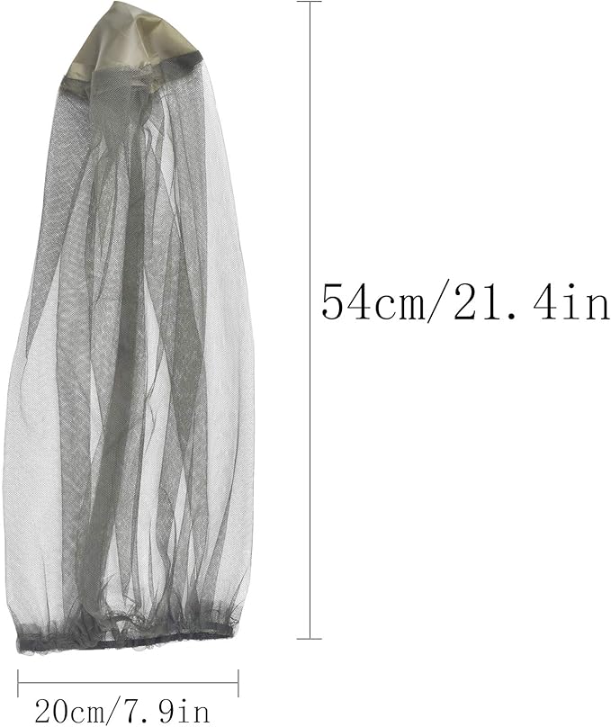 JIABEIUS 6 Pcs Mosquito Netting, Premium Head Net Face Mesh with Extra Fine Holes, Mosquito Hat Mask Head Cover for Camping Hiking Fishing Protecting from Insect Bug Bee Mosquito Gnats