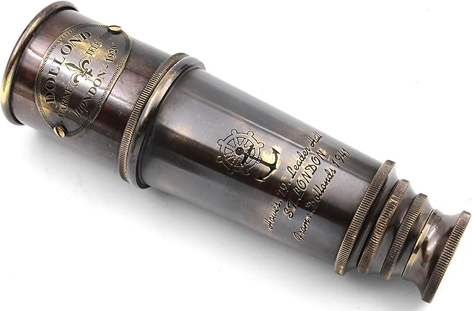 1920 Brass Maritime Vintage Telescope with Pure Leather Case...