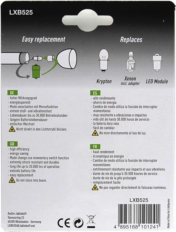 LiteXpress LXB525 2 Mode LED Upgrade Module 525 or 55 Lumen for 3-6 C/D Cell Maglite Torches
