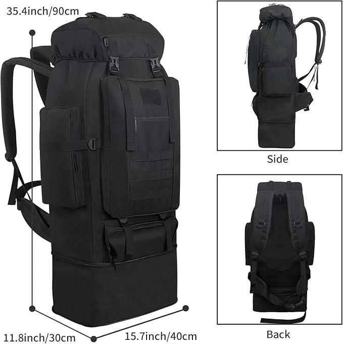 80L 100 Liters Camping Hiking Military Tactical Backpack,Water Resistant Large Travel Daypacks Outdoor MOLLE Rucksack