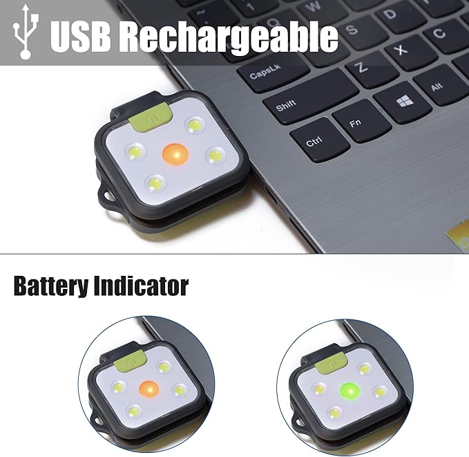 EGUKU Running Light, 2Pack Clip On Running Lights for Runners at Night 4 Light Modes USB Rechargeable LED Lights Wearable Small Lightweight Jogging Lights for Outdoor Running Jogger Patent Pending