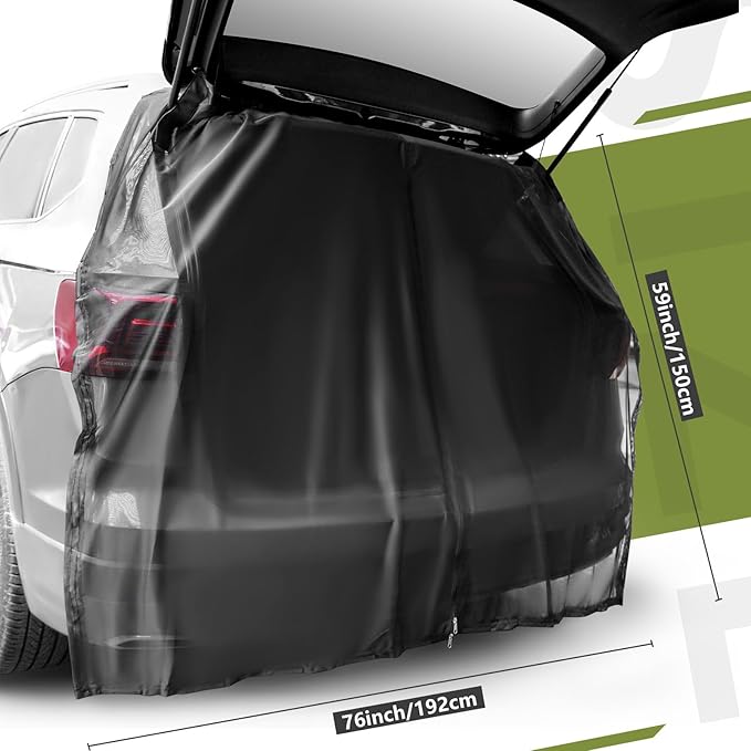 Yahenda 5 Pcs Car Camping Tailgate and Window Shades Set Car Camping Net Screen for Windows Stretchy Front Rear Sun Shade Breathable Stretch Window Screen for Privacy Mosquito(XL)