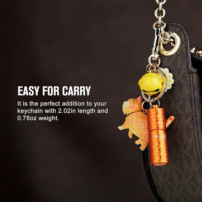 OLIGHT I1R 2 Pro Rechargeable Keychain Flashlight 180 Lumens, Type-C USB Cable Fast Charging EDC Lights, Mini Handheld Light for Pocket, Purse, Backpack(Pinwheel Orange)