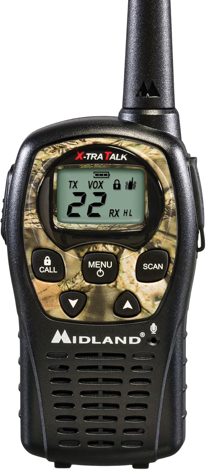 Midland LXT535VP3 FRS Walkie Talkie - Long Range Two-Way Radio Channel Scan, Silent Operation (Mossy Oak Camo, 2 Radios)