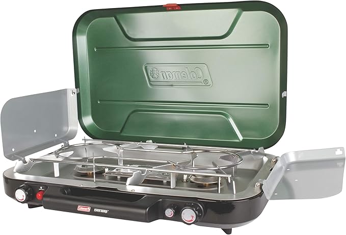 Coleman Classic 3-Burner Propane Camping Stove, Portable Camp Stove with 3 Adjustable Burners & Push-Button Instant Ignition, 28,000 BTUs for Camping, Tailgating, Grilling, BBQs, & More
