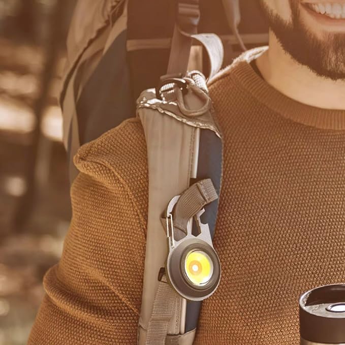 SAINT LIGHT Multifunctional Mini LED Light with Handheld Tripod, 1000 Lumens Bright, Rechargeable & Water Resistant, 7 Light Modes, for Backpack, Camping, Hiking, Emergency and Car uses