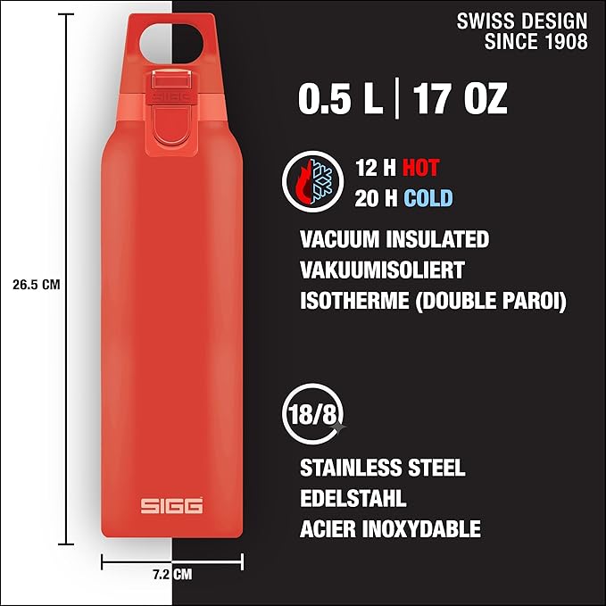 SIGG - Thermo Flask Hot & Cold ONE - Insulated Water Bottle - Tea Filter - Leakproof - BPA-Free - Stainless Steel - 17Oz