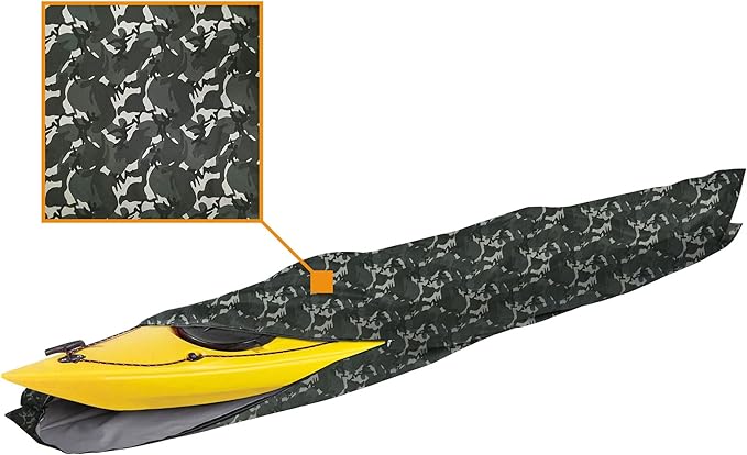 i COVER 16ft Kayak Cover- Water Proof Heavy Duty Kayaks/Canoe Covers Fits Canoes or Paddleboards up to 16ft Long and Beam Width up to 36in, Camo