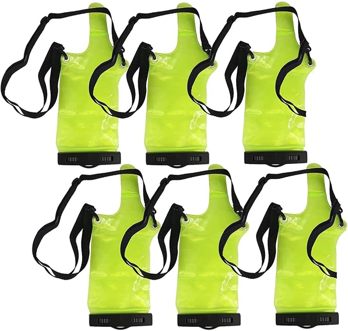 6Pcs Universal Two Way Radio Waterproof Case Bag Portable Walkie Talkie Rainproof Pouch with Adjustable Strap Compatible for Motorola Kenwood Midland UV-3R UV-5R PX-888 Walkie Talkie Radio