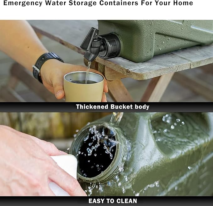3.2 Gallon Water Storage Containers BPA Free for Camping, Large Capacity Water Tank with Spigot, Portable Emergency Water Storage for Outdoor Camping & Survival Kit