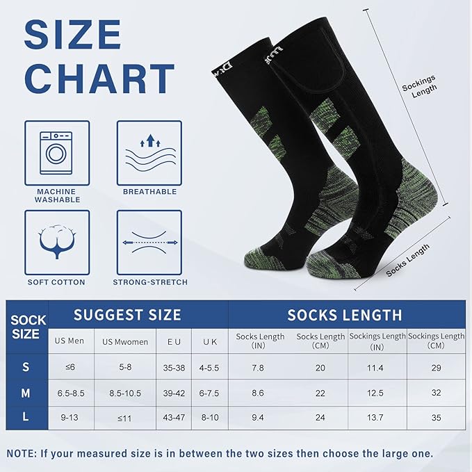 Remote Control Heated Socks for Men Women, 7.4V 2600mAh Rechargeable Electric Socks, Thermal Socks Foot Warmer for Outdoor Riding Camping Hiking Skiing by Dr.Warm