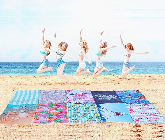 HAOKUN Microfiber Sand Free Beach Towel Blanket-Quick Fast Dry Super Absorbent Lightweight Thin Towel for Travel Pool Swimming Bath Camping Yoga Gym Sports Idea … (Turtle)