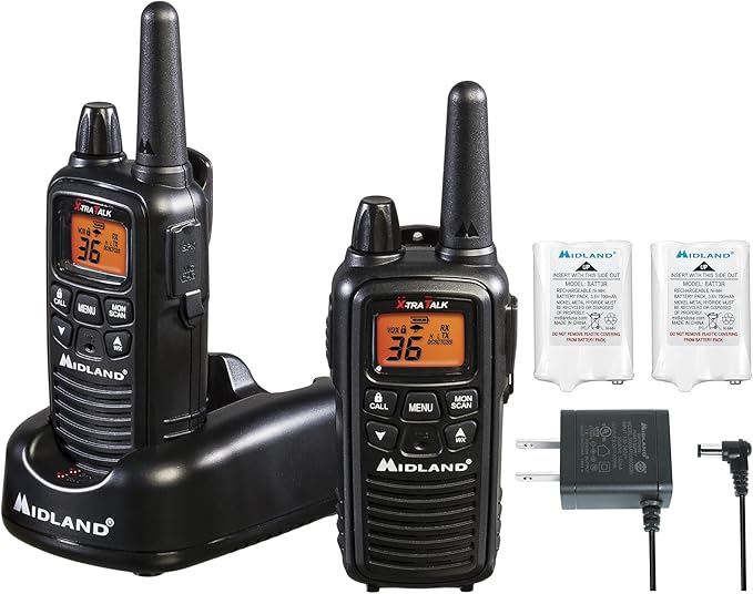 Midland LXT600VP3 FRS Two Way Radios - 4 Pack Bundle w/Chargers