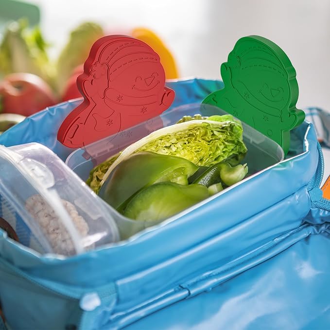 HiYZ Christmas Ice Packs for Lunch Boxes - Reusable Kids Ice Packs - Quick Freeze, Space Saving, Long-Lasting Cooler for Lunch Box, Thin Ice Packs Ideal for Travel, Picnics, and School