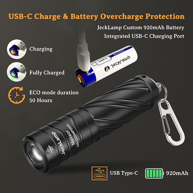 Rechargeable Mini Flashlight with Magnetic Tail, 800 High Lumens Bright Small Flashlight, IP68 Waterproof EDC Flashlight, 5 Modes Keychain Flashlight for Camping Hiking