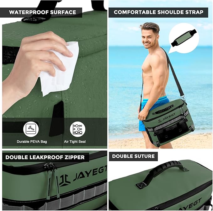 Kayak Cooler Behind Seat - Waterproof Cooler Bag Compatible with Lawn-Chair Seat Kayak,Kayak Accessories Camping Cooler, Portable Ice Chest for Fishing, Beach,Picnic, Trips