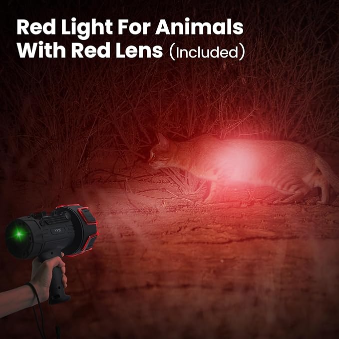 Rechargeable Spotlight, Handheld Spotlight with COB Light Source, IPX6 Waterproof &100000 Lumen LED, 10000mAh 20 Hour StandbyImpact Resistant Handheld Spotlight(Black)