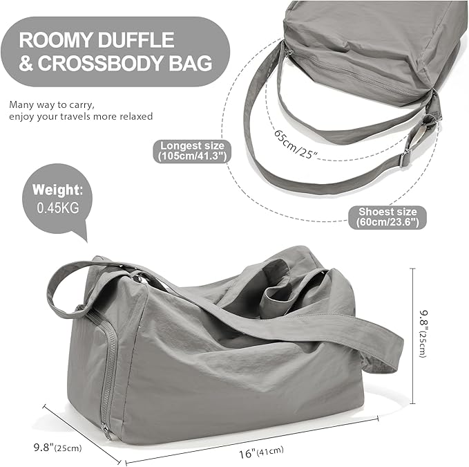 Small Gym Bag with Shoe Compartment, Workout Sport Duffle Bag for Women Travel, Waterproof Shoulder Overnight Bags Lightweight Carry on Tote Bags for Swim, Yoga, Dance