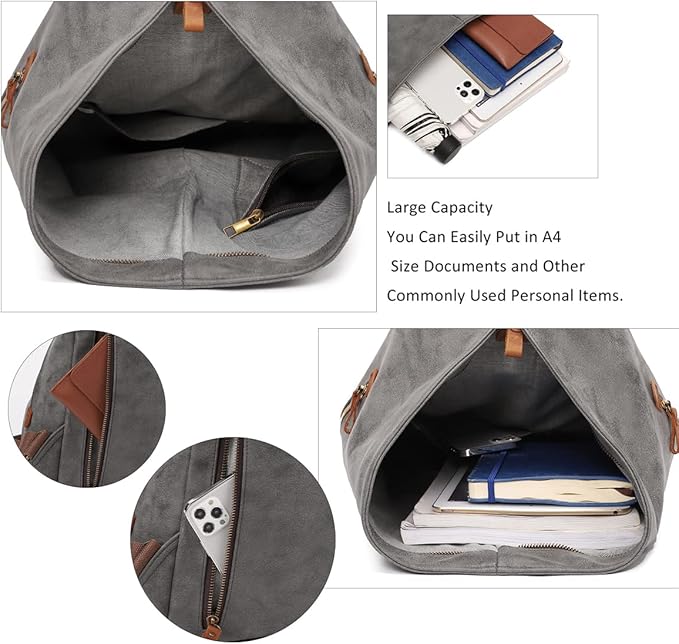 KL928 PU Leather Vintage Backpack – Large Casual Daypack Outdoor Travel Rucksack Hiking Backpacks