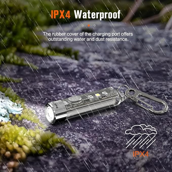 NICRON K11 Rechargeable Keychain Flashlight Lightweight,400 Hight Lumen with Extra 4 Sidelight, IPX4 EDC Mini Flashlight Be Used for Camping Outdoors Emergency Daiy Use