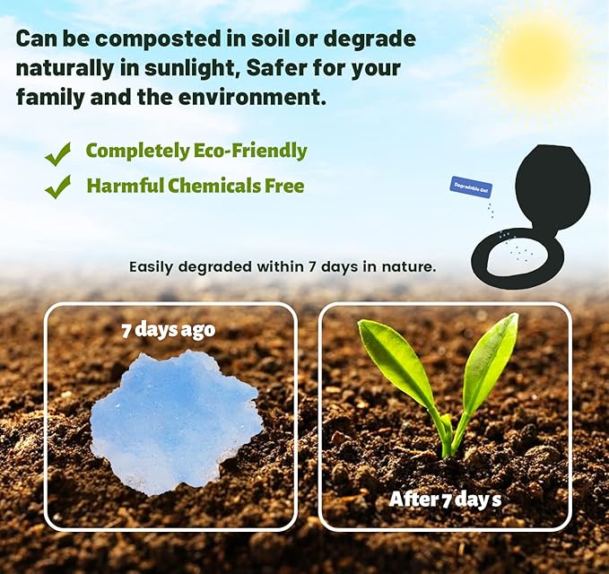 Wenge Portable Toilet Powder,Potty Chemicals- Lemon scent, Pee Powder for Portable Toilet, Camping Toilet Chemicals, Eco Absorbent Gel Liquid Waste(12 Pack)