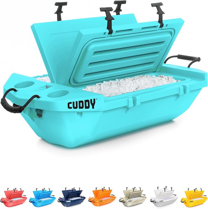 CUDDY Floating Cooler and Dry Storage Vessel for Land & Water – 40QT– Great for River, Beach, Kayak, Pool, & Lake - Multiple Color Options