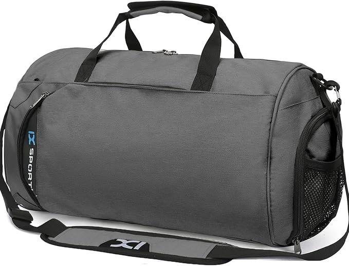 INOXTO Small Sports Gym Bag,Travel Duffel Bag with Dry Wet Pocket and Shoes Compartment for Women and Men,35L Waterproof Weekender Fitness bag For Swim Sports Travel Working Out (dark grey 2)
