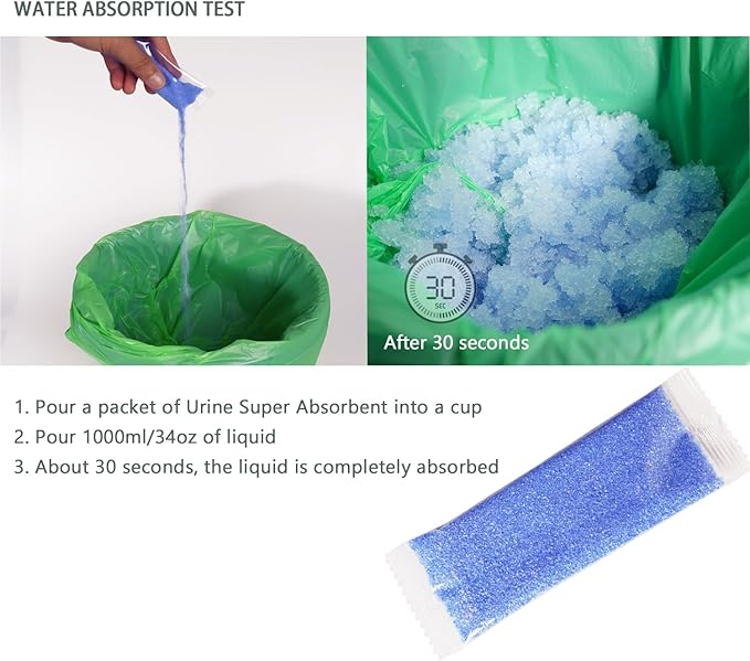 Wenge Portable Toilet Powder,Potty Chemicals- Lemon scent, Pee Powder for Portable Toilet, Camping Toilet Chemicals, Eco Absorbent Gel Liquid Waste(12 Pack)