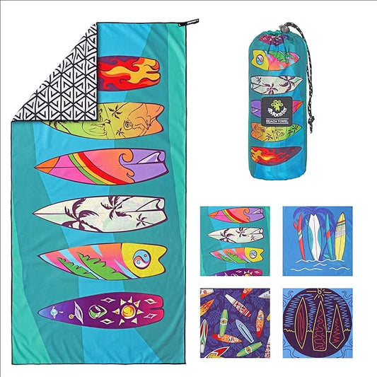 4Monster Microfiber Beach Towel Quick Dry,Super Absorbent Lightweight Travel Towel for Swimmers, Sand Free Camping Towel, Beach Towels for Pool, Swim, Water Sports,Yoga,Gym,Backpacking