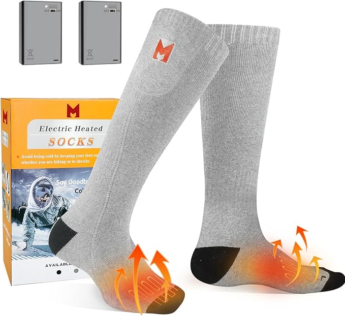 Heated Socks, Electric Heated Socks for Men Women, Battery Heated Socks for Skiing Camping Cycling Hunting Fishing Outdoor Warm Winter