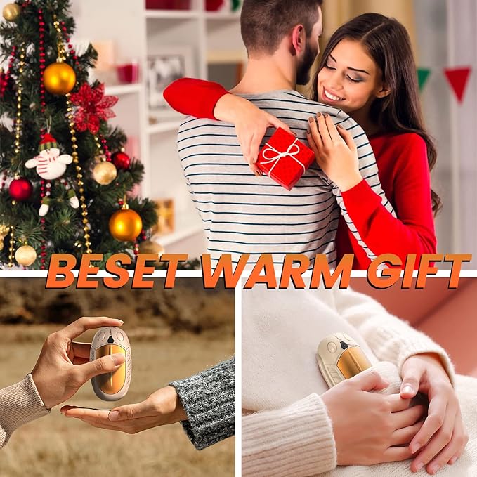 Hand Warmers Rechargeable 2 Pack, Portable Electric Handwarmers, 12Hrs Long Lasting Warm, Reusable Pocket Warmers for Outdoor, Golf, Hunting, Skiing, Camping, Great Gifts for Women Men Kids