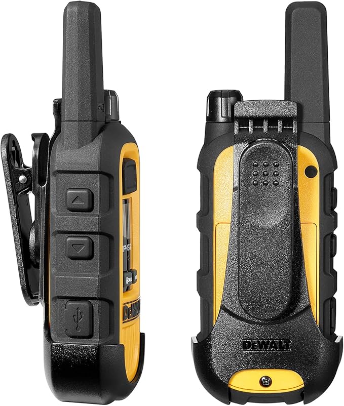 DEWALT DXFRS300 1 Watt Heavy Duty Walkie Talkies - Waterproof, Shock Resistant, Long Range & Rechargeable Two-Way Radio with VOX (24 Pack w/ 4X Gang Chargers) (4DXFRS300-BCH6)