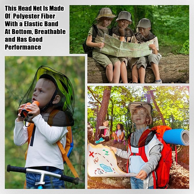 6 Pack Mosquito Head Net Bug Head Net Insects Mesh Head Net for Outdoor Face Neck Head Protecting