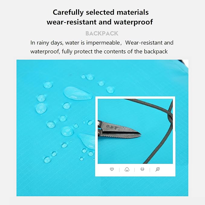 16L Hiking-Daypack Lightweight-Foldable Travel-Backpack Water-Resistant Camping Outdoor Packable Small Carry-on Bag (Blue)